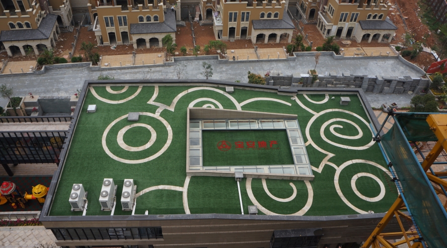 楼顶绿化人造草坪案例